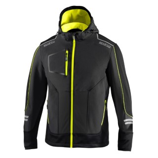 Veste softshell technique SPARCO York vue avant avec capuche