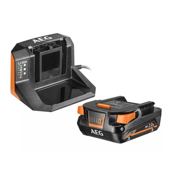 Kit chargeur de batterie Aeg et 1 batterie 18V 2,0 Ah