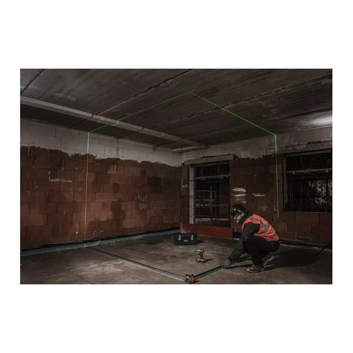 Kit livella AEG con batterie AA incluse e imballo in scatola di cartone