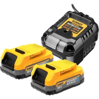 Chargeur DEWALT DCB1102 avec deux batteries POWERSTACK DCBP034 18V 1,7Ah