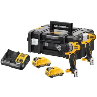Kit DEWALT 12V DCD701 et DCF801 avec 2 batteries 3,0 Ah et mallette TSTAK