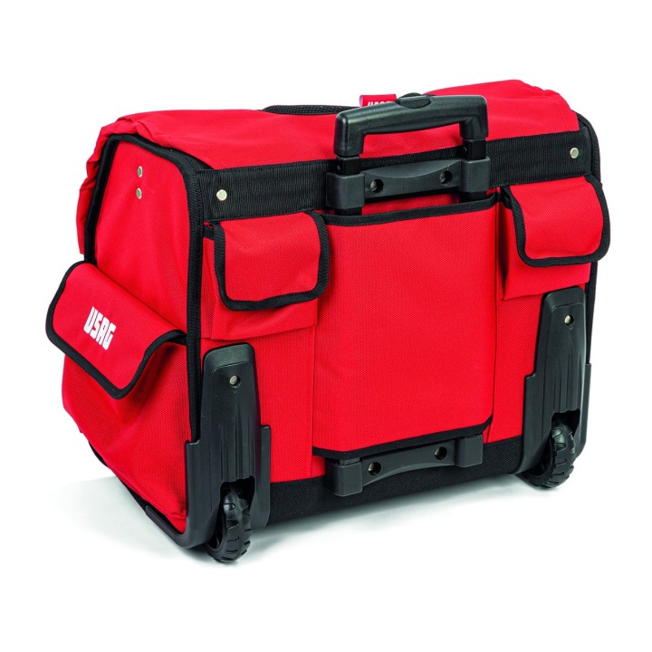Détail de la poignée télescopique en aluminium et revêtement du sac USAG