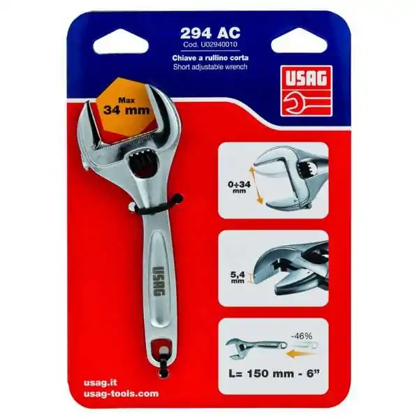 Usag Clé à molette réglable courte 294 AC