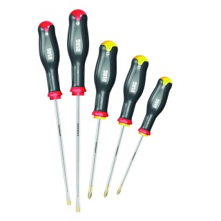 Jeu 5 tournevis USAG 324 SH5 manche soft‑grip pointes zinguées