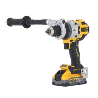 DEWALT DCD1007H2T-QW trapano avvitatore XR 18V vista frontale con mandrino