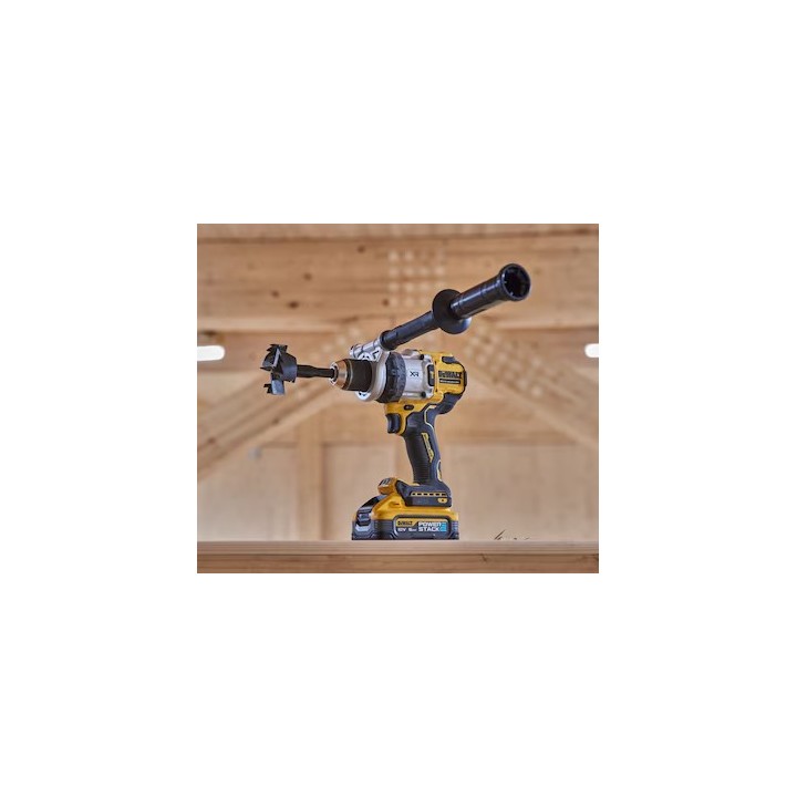 DEWALT DCD1007H2T-QW vista posteriore con attacco batteria