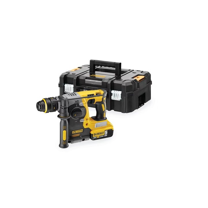 DEWALT DCH273P2T-QW dettaglio attacco SDS-Plus, corpo e LED frontale