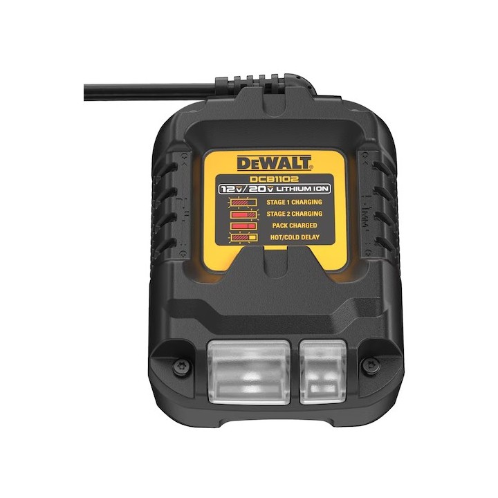 Kit DEWALT DCK2073MDR-QW con trapano DCD709 e seghetto DCS334, vista frontale