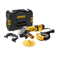 Dewalt Smerigliatrice Angolare 125mm 1500W Con Tazza Diamantata E Cuffia Di Protezione