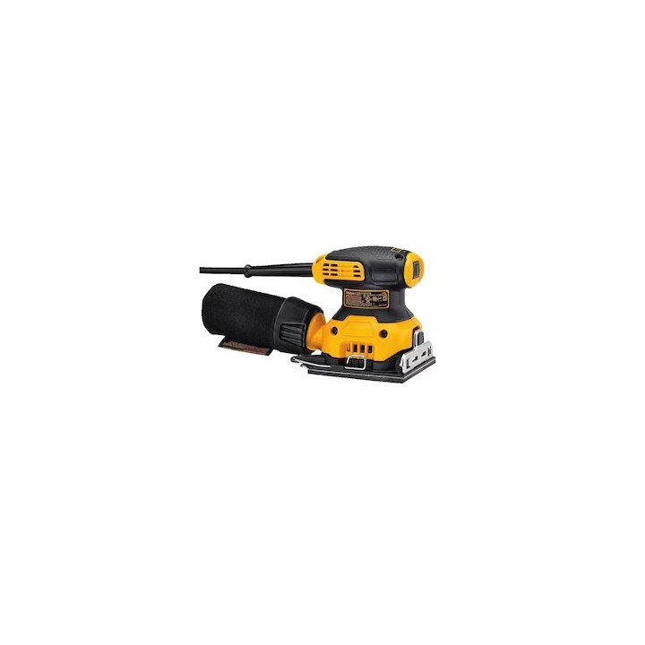 DEWALT DWE6411-QS détail du sabot et système de fixation du papier
