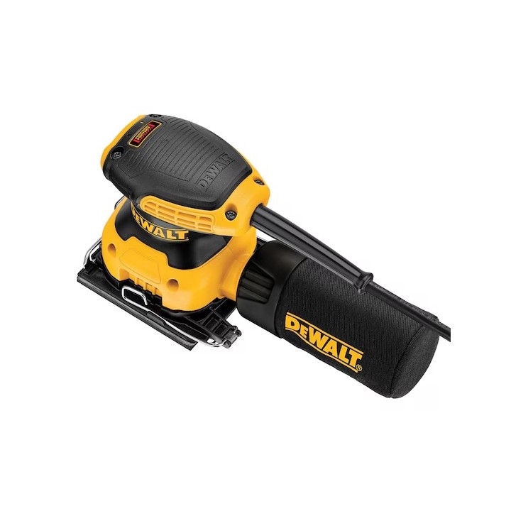 DEWALT DWE6411-QS vista inclinata per dettagli ergonomia