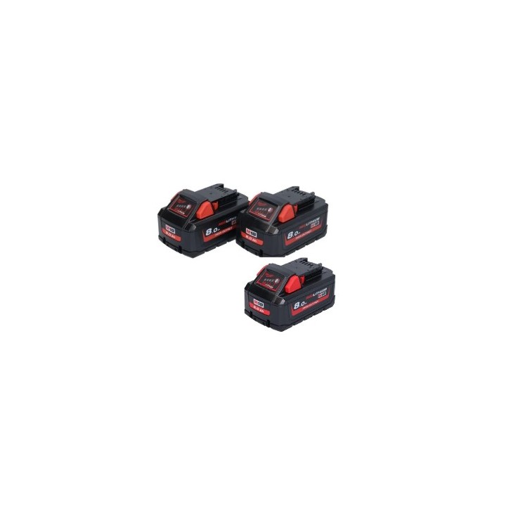 Milwaukee Kittone En Chariot + 3 Batteries 8 Ah + Chargeur Simultané