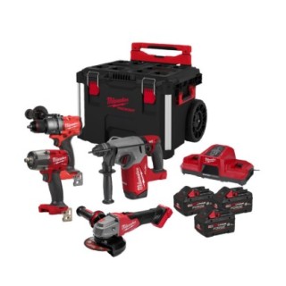 Milwaukee Kittone En Chariot + 3 Batteries 8 Ah + Chargeur Simultané