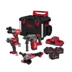 Milwaukee Kittone In Trolley + 3 Batterie 8 Ah + Caricabatterie Simultaneo