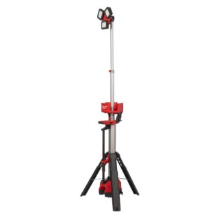 Torre faro LED MILWAUKEE M18 con treppiede vista frontale