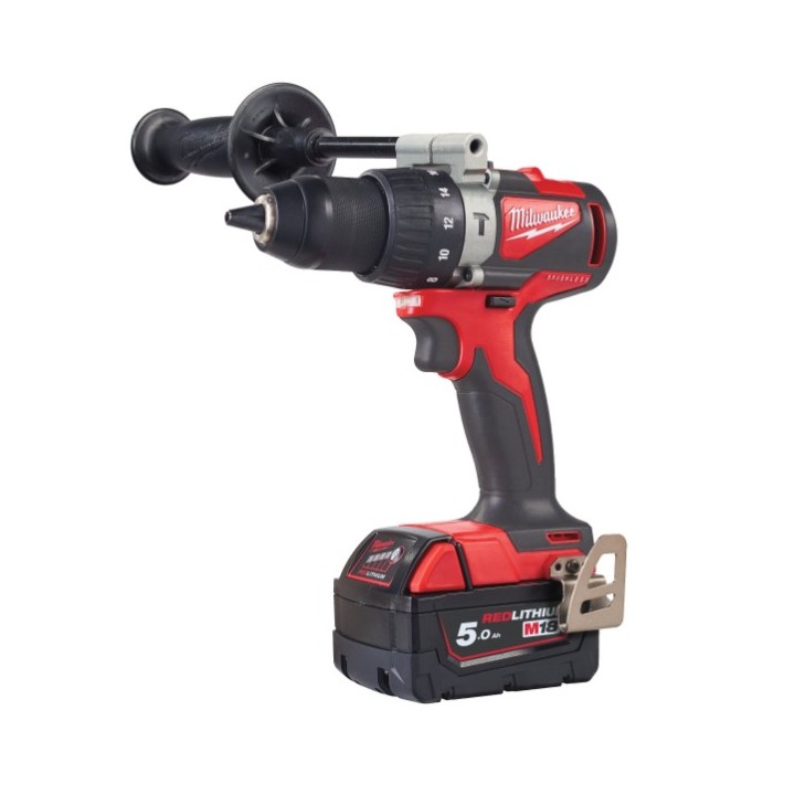 Perceuse MILWAUKEE vue de face avec poignée et commande