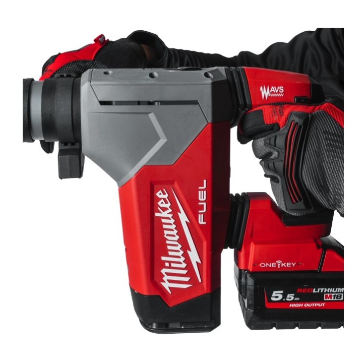 Vue frontale du perforateur avec boîtier de transmission métallique