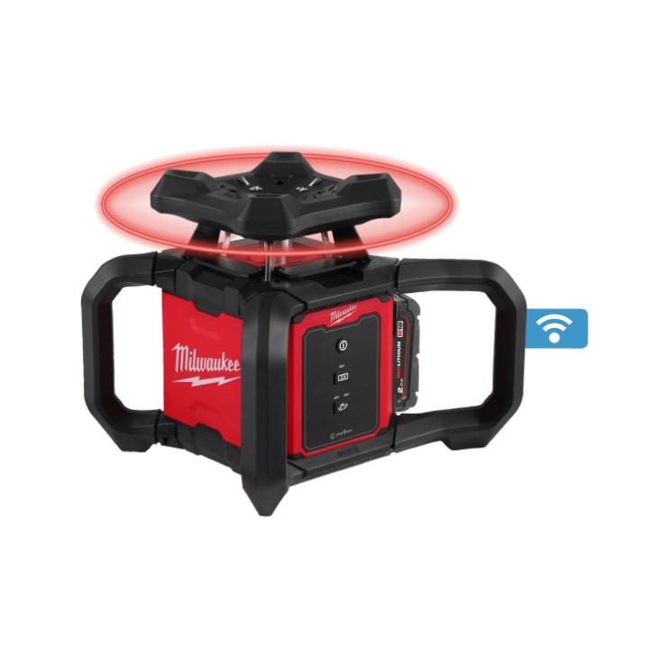 Milwaukee M18 niveau détail du boîtier et du bouton de commande