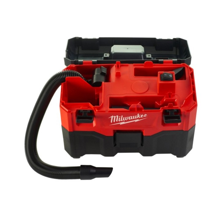 Milwaukee aspiratore M18 vista laterale con adattatore DEK26