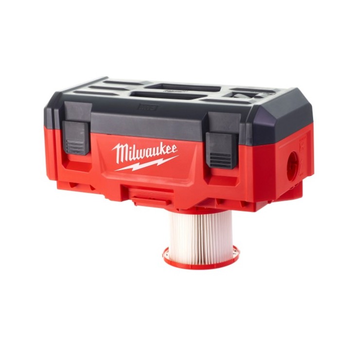 Aspirateur Milwaukee M18 détail de l'interrupteur étanche