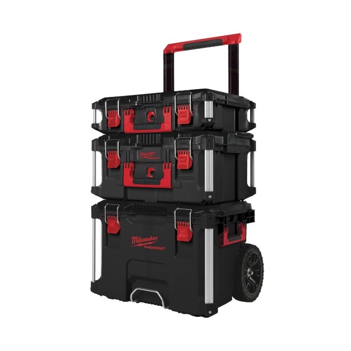 Trolley PACKOUT™ MILWAUKEE in uso su terreno da cantiere