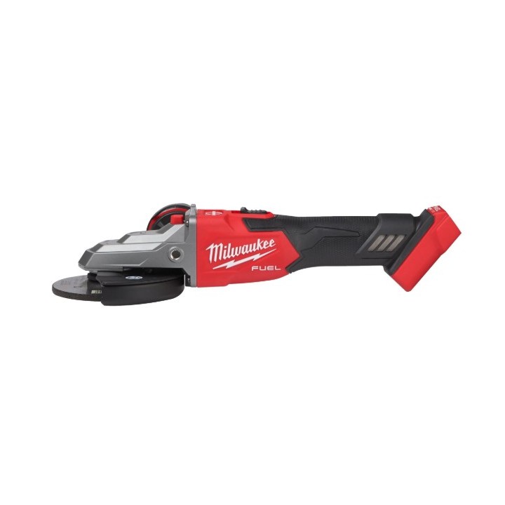 Vue avant de la meuleuse MILWAUKEE M18 FUEL avec poignée latérale AVS