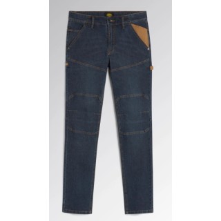Pantalon Diadora Stone Lite Plus denim bleu vue avant avec détails en canvas