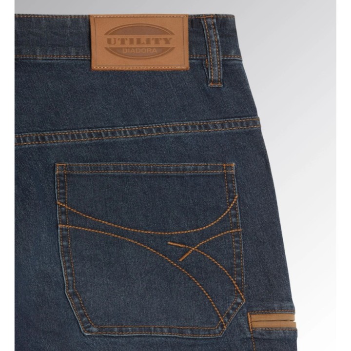 Particolare tessuto denim stone washed Diadora Stone Lite Plus