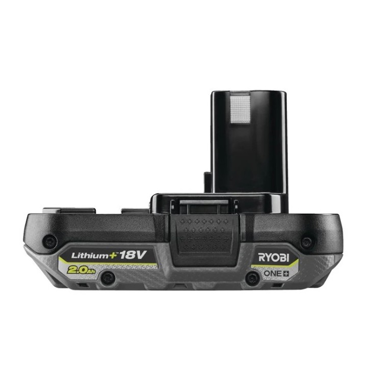 Batteria RYOBI 18V 2,0Ah con etichetta e contatti di collegamento