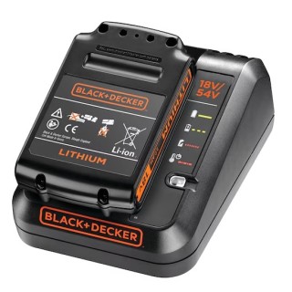 Batterie et chargeur BLACK+DECKER 18V 2,0Ah noir et orange vue de face