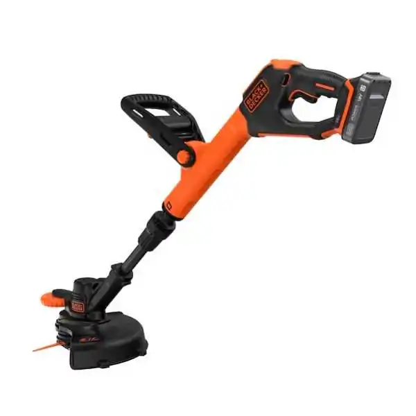 Black+Decker Coupe-Bordures à Batterie  18 V (Modèle à Lame En Résine), 1 Chargeur 18 V 2,0 Ah, 400 mA Black+Decker Coupe-Bordures à Batterie  18 V (Modèle à Lame En Résine), 1 Chargeur 18 V 2,0 Ah, 400 mA