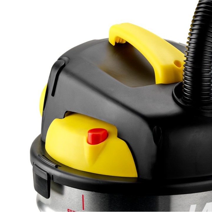 LAVOR VAC 20 S vue latérale avec tuyau flexible raccordé