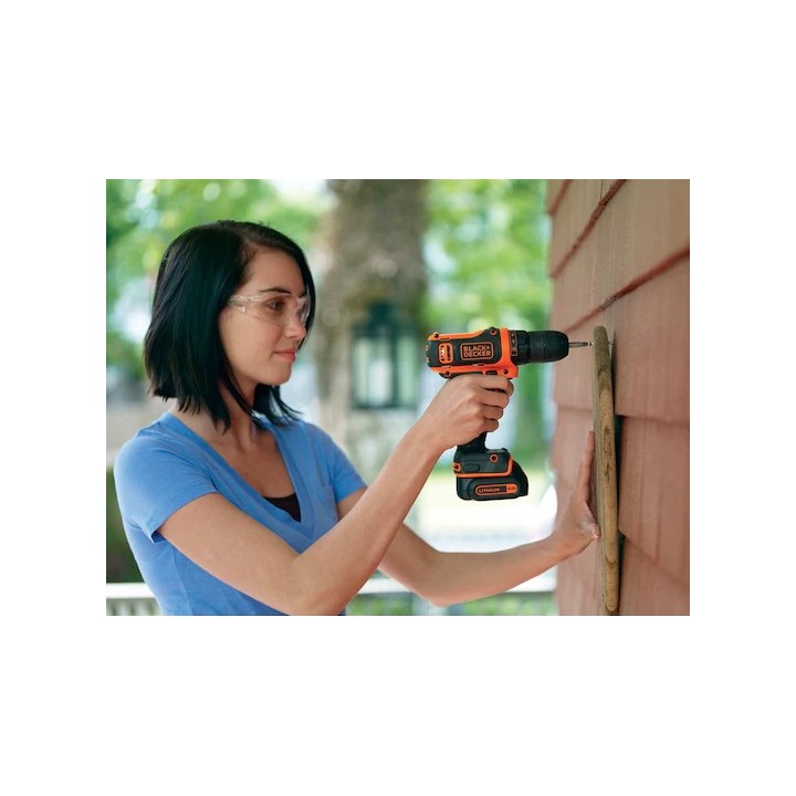 Black+Decker  Perceuse-Visseuse Sans Fil 12 V Au Lithium Avec étui
