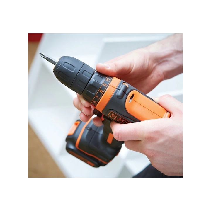 Black+Decker Trapano/Avvitatore A Batteria 12V Litio In Valigetta