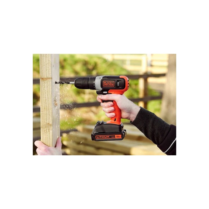 Black+Decker Perceuse-Visseuse Sans Fil  18 V - 1,5 Ah