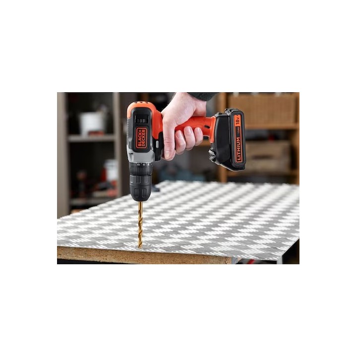 Black+Decker Perceuse-Visseuse Sans Fil  18 V - 1,5 Ah
