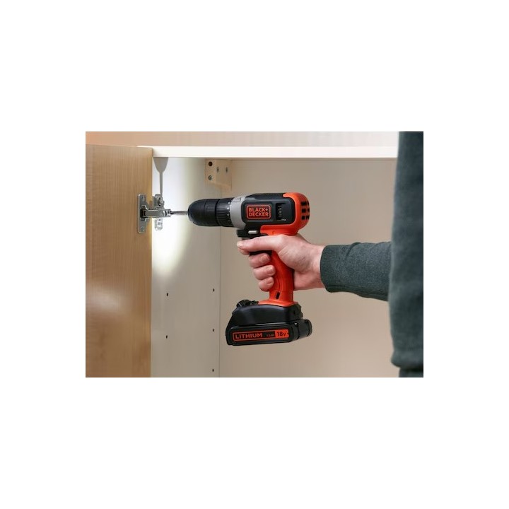 Black+Decker Perceuse-Visseuse Sans Fil  18 V - 1,5 Ah