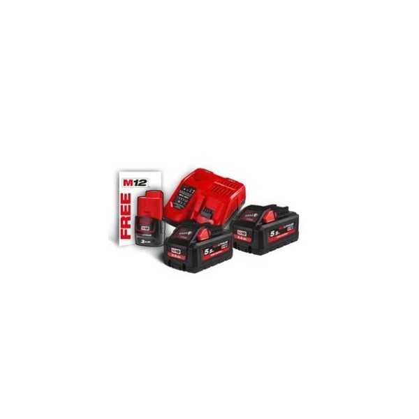 Milwaukee Kit D'Alimentation M18™ HIGH OUTPUT™ 2 x 5,5 Ah (18 V) + 1 x 3 Ah (12 V) Supplémentaire