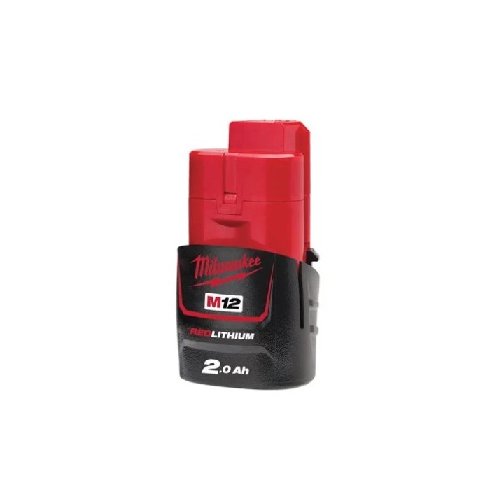 Batterie MILWAUKEE M12 2,0 Ah – profil et contacts