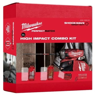 Kit MILWAUKEE SHOCKWAVE 32 pezzi con custodie e inserti per avvitatori ad impatto
