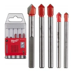 Milwaukee Set 5 Punte Per Vetro E Piastrelle