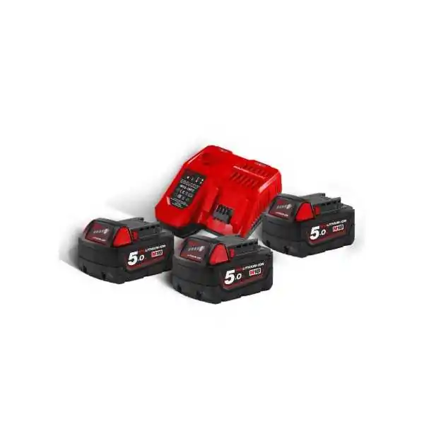 Milwaukee Kit d'alimentation  M18™ 3 x 5,0 Ah (18 V) + 1 x 2 Ah (12 V) supplémentaire