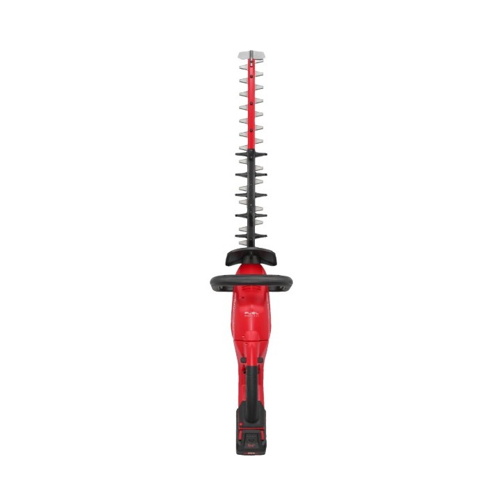 Tagliasiepi MILWAUKEE con batteria montata, vista completa