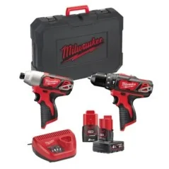 Milwaukee Kit perceuse à percussion et clé à chocs  M12™ (12 V)
