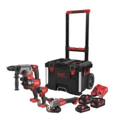 Milwaukee Kit M18™ Trapano con percussione + Tassellatore + Smerigliatrice ONE-KEY™ + Avvitatore Ad Impulsi ¼ ″ hex (18V)