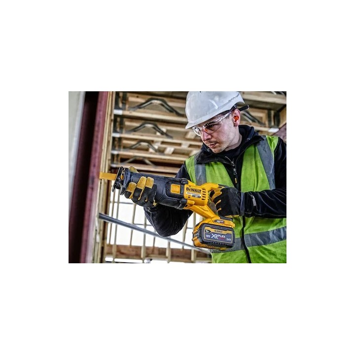 DEWALT DCS389X2-QW immagine laterale con indicazioni di taglio