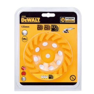 Coupe diamantée DEWALT Turbo 125 mm vue de face avec segments inclinés