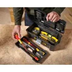 Stanley Cassetta Porta Utensili Essential - Cerniere In Metallo 320 x 188 x 132mm Stanley Cassetta Porta Utensili Essential - Cerniere In Metallo 320 x 188 x 132mm