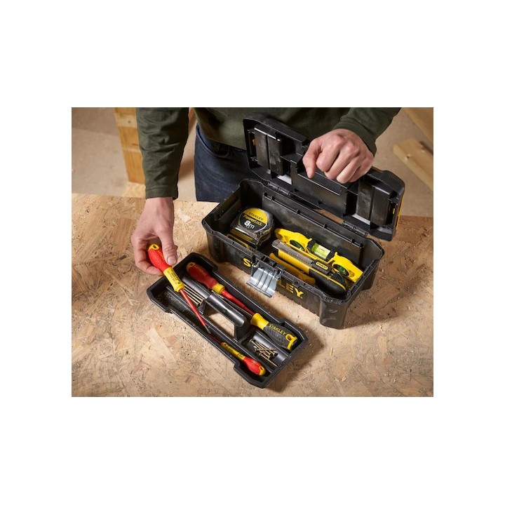 Stanley Cassetta Porta Utensili Essential - Cerniere In Metallo 320 x 188 x 132mm