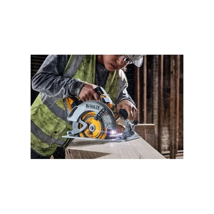 DEWALT DCS573H2T-QW détail LED et ventilateur pour la ligne de coupe